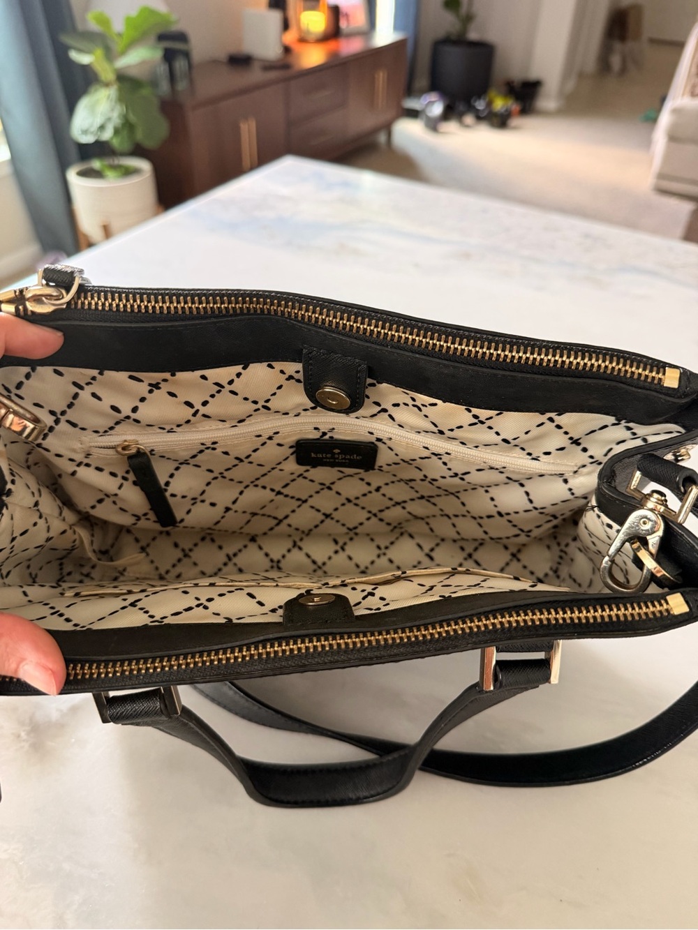 kate spade Black Saffiano Shoulder Bag with Gold Hardware - Picture 3 of 6